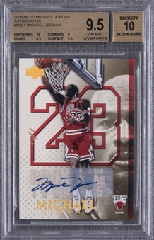 2005-06 Upper Deck #MJ31 Michael Jordan Signed Card (#1/1) – BGS GEM MINT 9.5/BGS 10